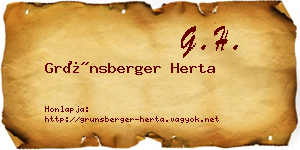 Grünsberger Herta névjegykártya